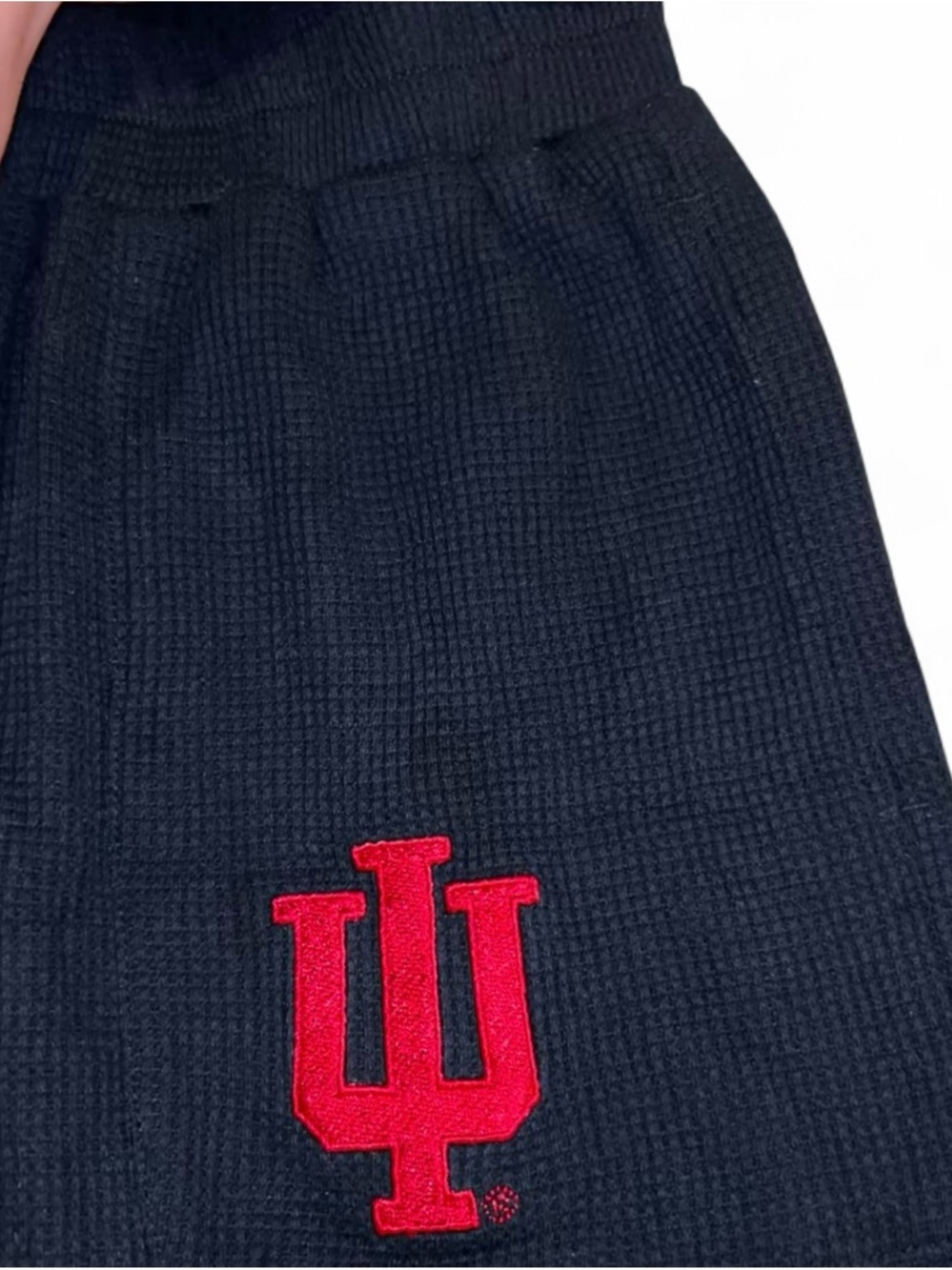 Hype and Vice Indiana University Black Waffle Knit Shorts w/ Pockets - Picture 4 of 4